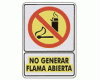No generar flama abierta