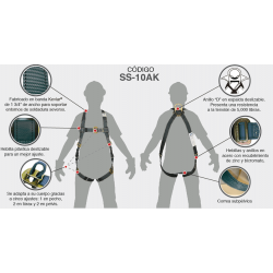 Arnes para soldador con anillo \"D\" en en la espalda 1