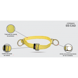 Cinturón de seguridad con anillos \"D\" en costados 1