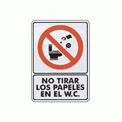 No tirar los papeles en el w.c 1