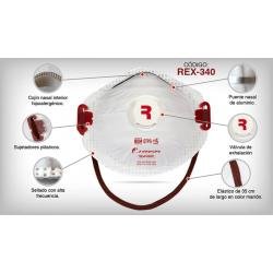 Mascarilla N95 con valvula y clip nasal 1